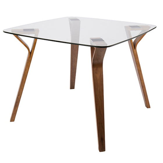 Folia - Dinette Table - Walnut Wood And Glass