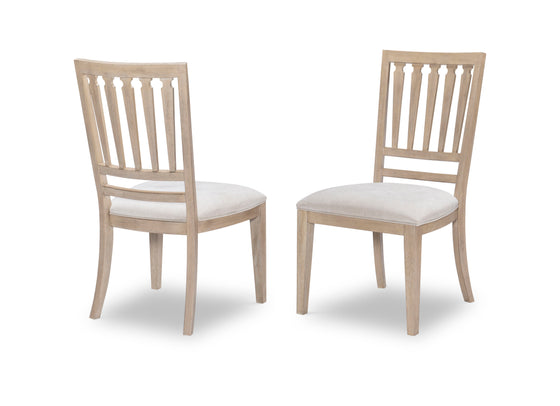 Edgewater Soft Sand - Slat Back Side Chair (Set of 2) - Light Brown