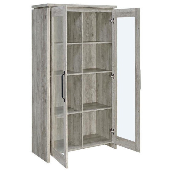 Alejo - 2 Door Engineered Wood Tall Cabinet - Gray Driftwood