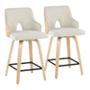 Stella - 24" Fixed-Height Counter Stool (Set of 2) - Natural Base