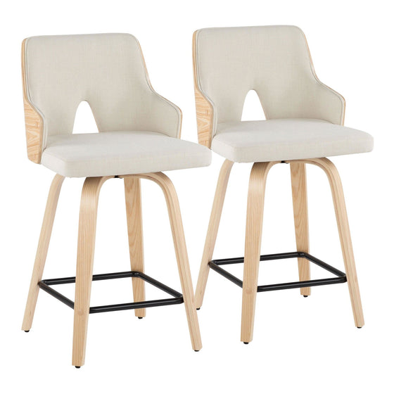 Stella - 24" Fixed-Height Counter Stool (Set of 2) - Natural Base