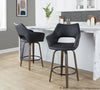 Mustang - 26" Fixed-Height Counter Stool With Swivel - Walnut Glazed Wood (Set of 2)