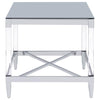 Lindley - Square Tempered Mirror Acrylic Side End Table - Chrome