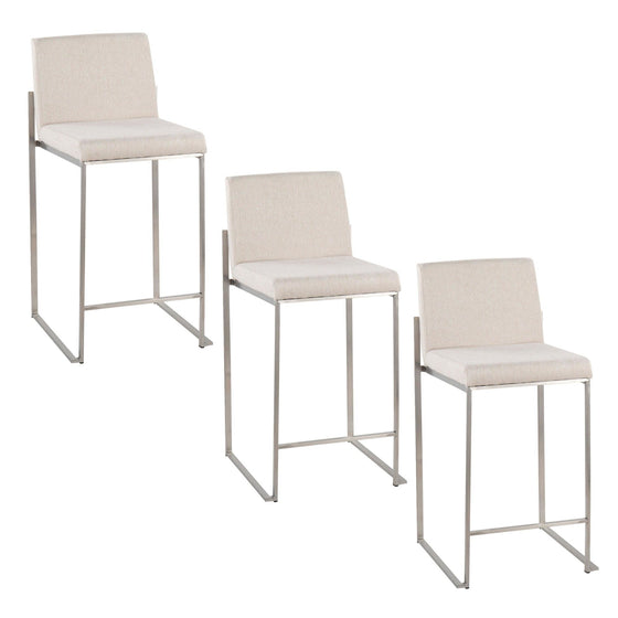 Fuji - High Back Upholstered Counter Stool Set