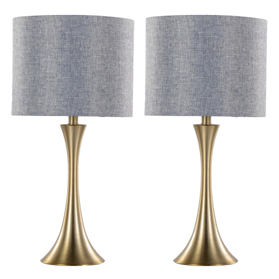 Lenuxe - 24" Metal Table Lamp (Set of 2) - Gold Base