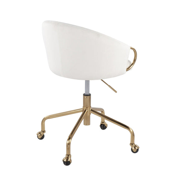 Claire - Task Chair - Gold Metal And Cream Velvet