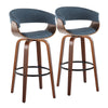 Vintage Mod - 30" Fixed-Height Barstool (Set of 2) - Black Footrest