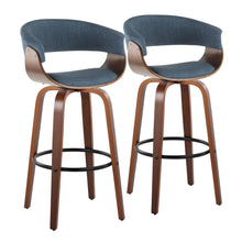  Vintage Mod - 30" Fixed-Height Barstool (Set of 2) - Black Footrest