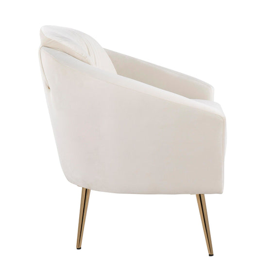 Dahlia - Accent Chair - Gold Steel And Cream Velvet