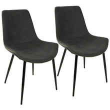  Duke - Dining Chair - Black Metal And Gray Fabric (Set of 2)