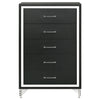 Lucia - 5-Drawer Bedroom Chest Of Drawers - Black