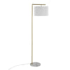 Fran - Floor Lamp - Gold Metal, White Marble, And White Linen Shade