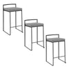 Fuji - Stackable Counter Stool With Cushion - Black Metal