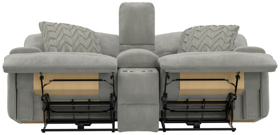 Renaldo - Power Console Loveseat With Zero Gravity Recline - Stone