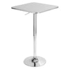 Bistro - Adjustable Square Bar Table - Silver