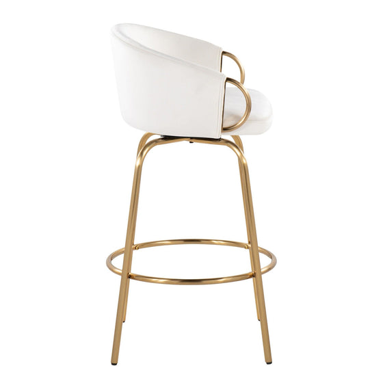 Claire - 26" Fixed-height Counter Stool (Set of 2) - Beige And Gold