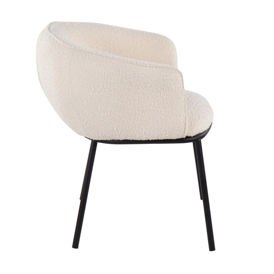 Ashland - Chair - Black Steel And White Sherpa Fabric