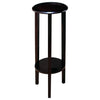 Kirk - 1-Shelf Round Wood Plant Stand Side Table - Espresso