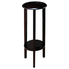  Kirk - 1-Shelf Round Wood Plant Stand Side Table - Espresso