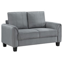  Davis - Upholstered Rolled Arm Loveseat - Gray