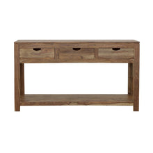  Esther - 3-Drawer Wood Console Table - Natural Sheesham