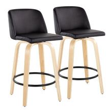  Toriano - 26" Fixed-height Counter Stool (Set of 2) - Black And Natural