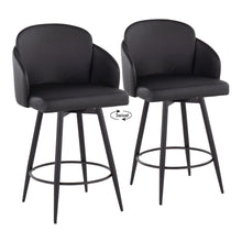  Dahlia - 26" Fixed-height Faux Leather Counter Stool (Set of 2) - Black