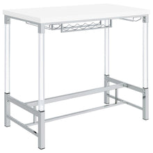  Norcrest - Acrylic Leg Bar Table - White High Gloss