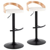 Grotto - Adjustable Barstool (Set of 2) - Zebra And White