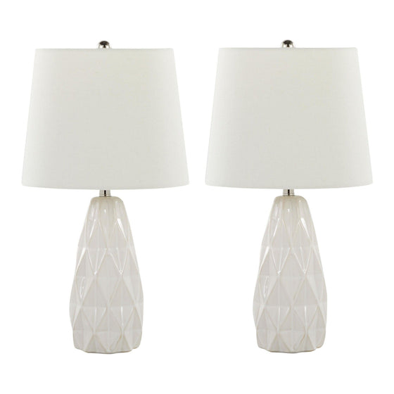 Hex - 20" Ceramic Accent Lamp (Set of 2)