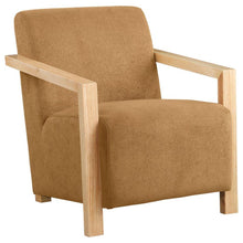  Diego - Upholstered Accent Arm Chair With Wood Arms