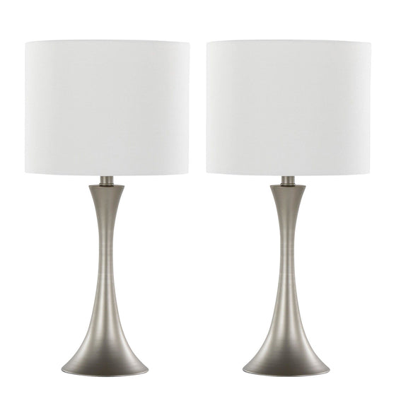 Lenuxe - 24" Metal Table Lamp (Set of 2) - White