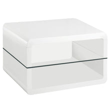  Elana - 1-Shelf Rectangular Side End Table - White High Gloss