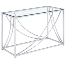  Lille - Glass Top Entryway Sofa Console Table Accents - Chrome