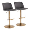 Toriano - Adjustable Barstool (Set of 2) - Dark Gray