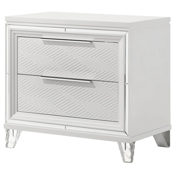 Marmore - 2-Drawer Nightstand Bedside Table - White