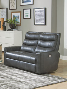  Bosa - Power Reclining Loveseat - Charcoal - Leather