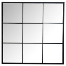  Quetzal - Square Window Pane Wall Mirror - Black