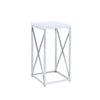 Edmund - Square Accent Side Table - White High Gloss And Chrome