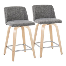  Toriano - 24" Fixed-Height Counter Stool (Set of 2) - Natuiral Square Base