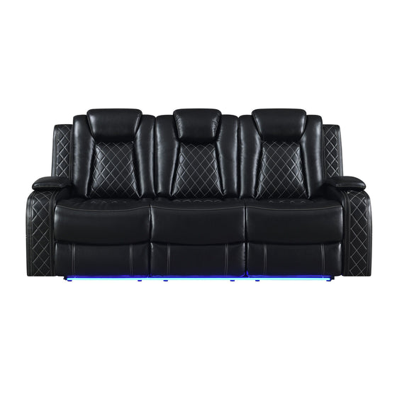 Orion II - Laf Sofa With Power Headrest & Footrest - Black