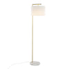 Fran - Floor Lamp - Gold Metal, White Marble, And White Linen Shade