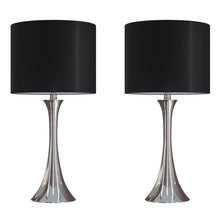  Lenuxe - 24" Metal Table Lamp (Set of 2) - Black And Gray