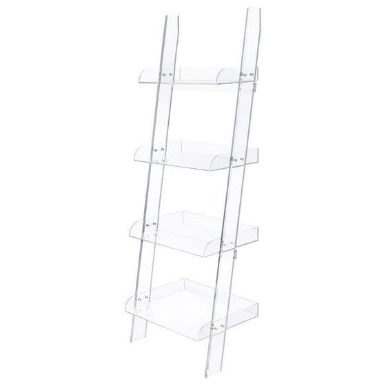 Amaturo - 4-Shelf Acrylic Ladder Bookshelf - Clear