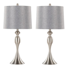  Ashland - 27" Metal Table Lamp (Set of 2) - Gray And Brushed Nickel