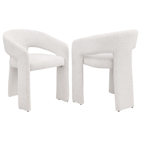 Eudora - Boucle Upholstered Dining Side Chair - Cream