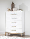 Melrose - Drawer Chest - Cloud White And Desert Oak