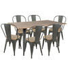 Oregon - Farmhouse Dining Set - Gray And Brown (Set of 7)