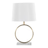 Moon - Table Lamp - White Marble, Gold Metal And White Shade