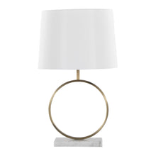  Moon - Table Lamp - White Marble, Gold Metal And White Shade